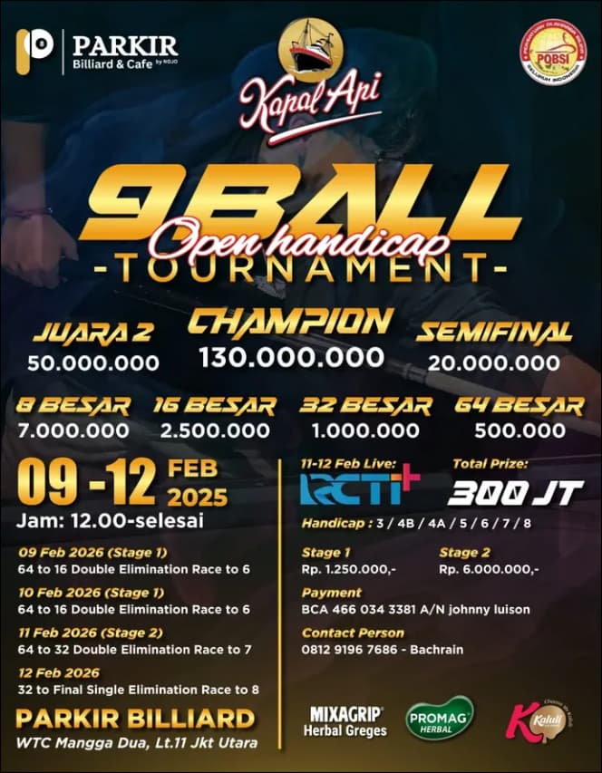 9 BALL OPEN HANDICAP